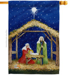 Nativity of Jesus - Nativity Winter Vertical Impressions Decorative Flags HG114214 Made In USA