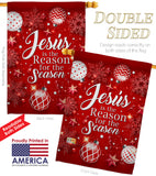 Jesus is the Reason - Nativity Winter Vertical Impressions Decorative Flags HG114222 Made In USA