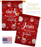 Jesus is the Reason - Nativity Winter Vertical Impressions Decorative Flags HG114222 Made In USA