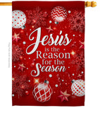 Jesus is the Reason - Nativity Winter Vertical Impressions Decorative Flags HG114222 Made In USA