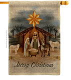 Birth of Jesus - Nativity Winter Vertical Impressions Decorative Flags HG114238 Made In USA