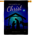 Birth Of Christ - Nativity Winter Vertical Impressions Decorative Flags HG114250 Made In USA