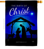 Birth Of Christ - Nativity Winter Vertical Impressions Decorative Flags HG114250 Made In USA