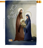 Joy To The World - Nativity Winter Vertical Impressions Decorative Flags HG137132 Made In USA