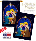 Birth Of Jesus - Nativity Winter Vertical Impressions Decorative Flags HG137358 Made In USA