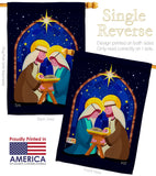 Birth Of Jesus - Nativity Winter Vertical Impressions Decorative Flags HG137358 Made In USA