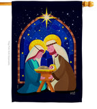 Birth Of Jesus - Nativity Winter Vertical Impressions Decorative Flags HG137358 Made In USA