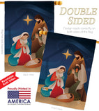 Holy Night - Nativity Winter Vertical Impressions Decorative Flags HG192260 Made In USA