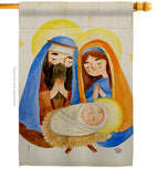 Nativity Scene - Nativity Winter Vertical Impressions Decorative Flags HG192353 Made In USA