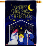 Merry Nativity Family - Nativity Winter Vertical Impressions Decorative Flags HG192712 Made In USA