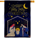 Merry Nativity Family - Nativity Winter Vertical Impressions Decorative Flags HG192712 Made In USA