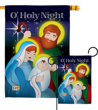 O' Holy Night - Nativity Winter Vertical Impressions Decorative Flags HG114077 Imported