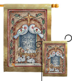 Peace on Earth Doves & Nativity - Nativity Winter Vertical Impressions Decorative Flags HG114125 Made In USA