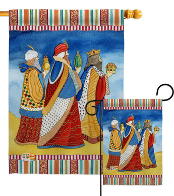 Three Wise Men - Nativity Winter Vertical Impressions Decorative Flags HG114212 Made In USA