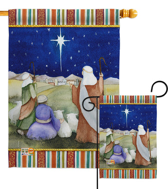 Christmas in Bethlehem - Nativity Winter Vertical Impressions Decorative Flags HG114215 Made In USA
