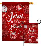 Jesus is the Reason - Nativity Winter Vertical Impressions Decorative Flags HG114222 Made In USA