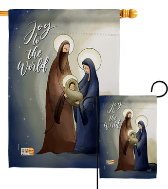 Joy To The World - Nativity Winter Vertical Impressions Decorative Flags HG137132 Made In USA