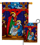 Stained Glass Nativity - Nativity Winter Vertical Impressions Decorative Flags HG137300 Made In USA