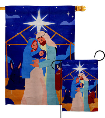 King Is Born - Nativity Winter Vertical Impressions Decorative Flags HG192703 Made In USA