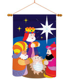 Three Kings - Nativity Winter Vertical Applique Decorative Flags HG114067