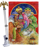 Three Kings Gifts - Nativity Winter Vertical Impressions Decorative Flags HG114104 Made In USA