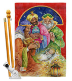 Three Kings Gifts - Nativity Winter Vertical Impressions Decorative Flags HG114104 Made In USA