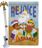 Fa La La Rejoice - Nativity Winter Vertical Impressions Decorative Flags HG114130 Made In USA