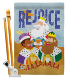 Fa La La Rejoice - Nativity Winter Vertical Impressions Decorative Flags HG114130 Made In USA