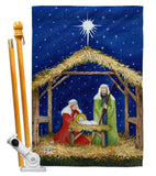 Nativity of Jesus - Nativity Winter Vertical Impressions Decorative Flags HG114214 Made In USA