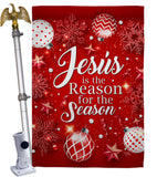 Jesus is the Reason - Nativity Winter Vertical Impressions Decorative Flags HG114222 Made In USA