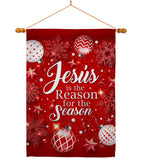 Jesus is the Reason - Nativity Winter Vertical Impressions Decorative Flags HG114222 Made In USA