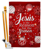 Jesus is the Reason - Nativity Winter Vertical Impressions Decorative Flags HG114222 Made In USA