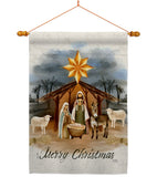 Birth of Jesus - Nativity Winter Vertical Impressions Decorative Flags HG114238 Made In USA