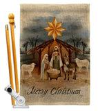 Birth of Jesus - Nativity Winter Vertical Impressions Decorative Flags HG114238 Made In USA
