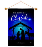 Birth Of Christ - Nativity Winter Vertical Impressions Decorative Flags HG114250 Made In USA