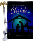 Birth Of Christ - Nativity Winter Vertical Impressions Decorative Flags HG114250 Made In USA