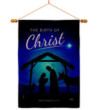 Birth Of Christ - Nativity Winter Vertical Impressions Decorative Flags HG114250 Made In USA