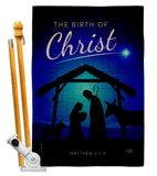 Birth Of Christ - Nativity Winter Vertical Impressions Decorative Flags HG114250 Made In USA