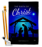 Birth Of Christ - Nativity Winter Vertical Impressions Decorative Flags HG114250 Made In USA