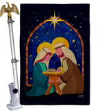 Birth Of Jesus - Nativity Winter Vertical Impressions Decorative Flags HG137358 Made In USA