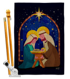 Birth Of Jesus - Nativity Winter Vertical Impressions Decorative Flags HG137358 Made In USA