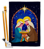 Birth Of Jesus - Nativity Winter Vertical Impressions Decorative Flags HG137358 Made In USA