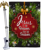 Jesus is the Reason - Nativity Winter Vertical Impressions Decorative Flags HG191059 Made In USA