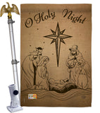 Holy Night - Nativity Winter Vertical Impressions Decorative Flags HG191078 Made In USA