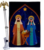 Nativity of Jesus - Nativity Winter Vertical Impressions Decorative Flags HG192687 Made In USA