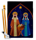 Nativity of Jesus - Nativity Winter Vertical Impressions Decorative Flags HG192687 Made In USA