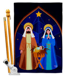 Nativity of Jesus - Nativity Winter Vertical Impressions Decorative Flags HG192687 Made In USA