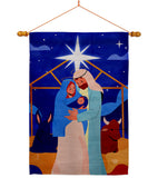 King Is Born - Nativity Winter Vertical Impressions Decorative Flags HG192703 Made In USA