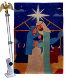 King Is Born - Nativity Winter Vertical Impressions Decorative Flags HG192703 Made In USA