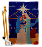 King Is Born - Nativity Winter Vertical Impressions Decorative Flags HG192703 Made In USA